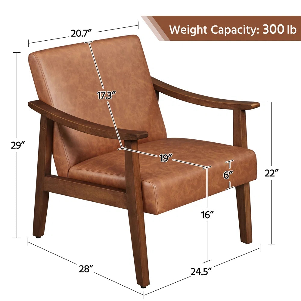 Asmat 24.5" W Faux Leather Armchair