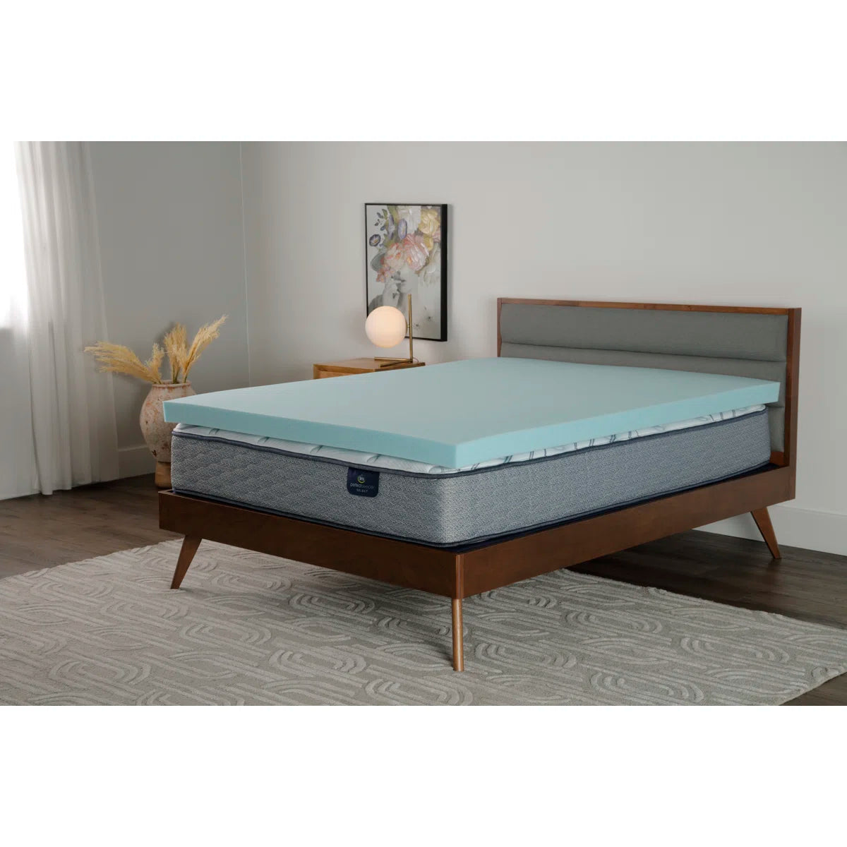 Serta Cooling ThermaGel Memory Foam Mattress Topper, 3 Inch