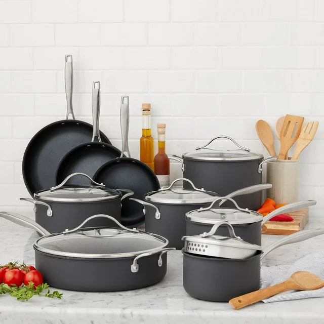 15Piece Hard Anodized Nonstick Cookware Set