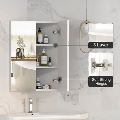 Frameless Corner Medicine Cabinet With 2 Mirror Door 18"w X 23.6"h