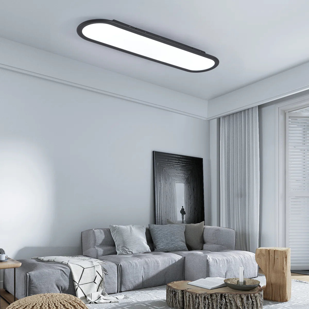 1 - Light 27.55" Simple Rectangle Acrylic LED Flush Mount