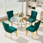 5-Piece Pedestal Gold Dining Set