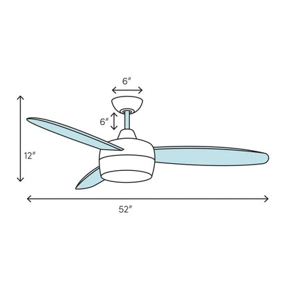 52" Dyno 5 - Blade Standard Ceiling Fan with Remote Control and Light Kit Included