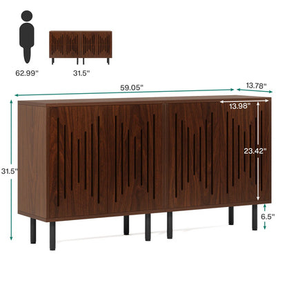 59-in Sideboard With Doors & Adjustable Shelves