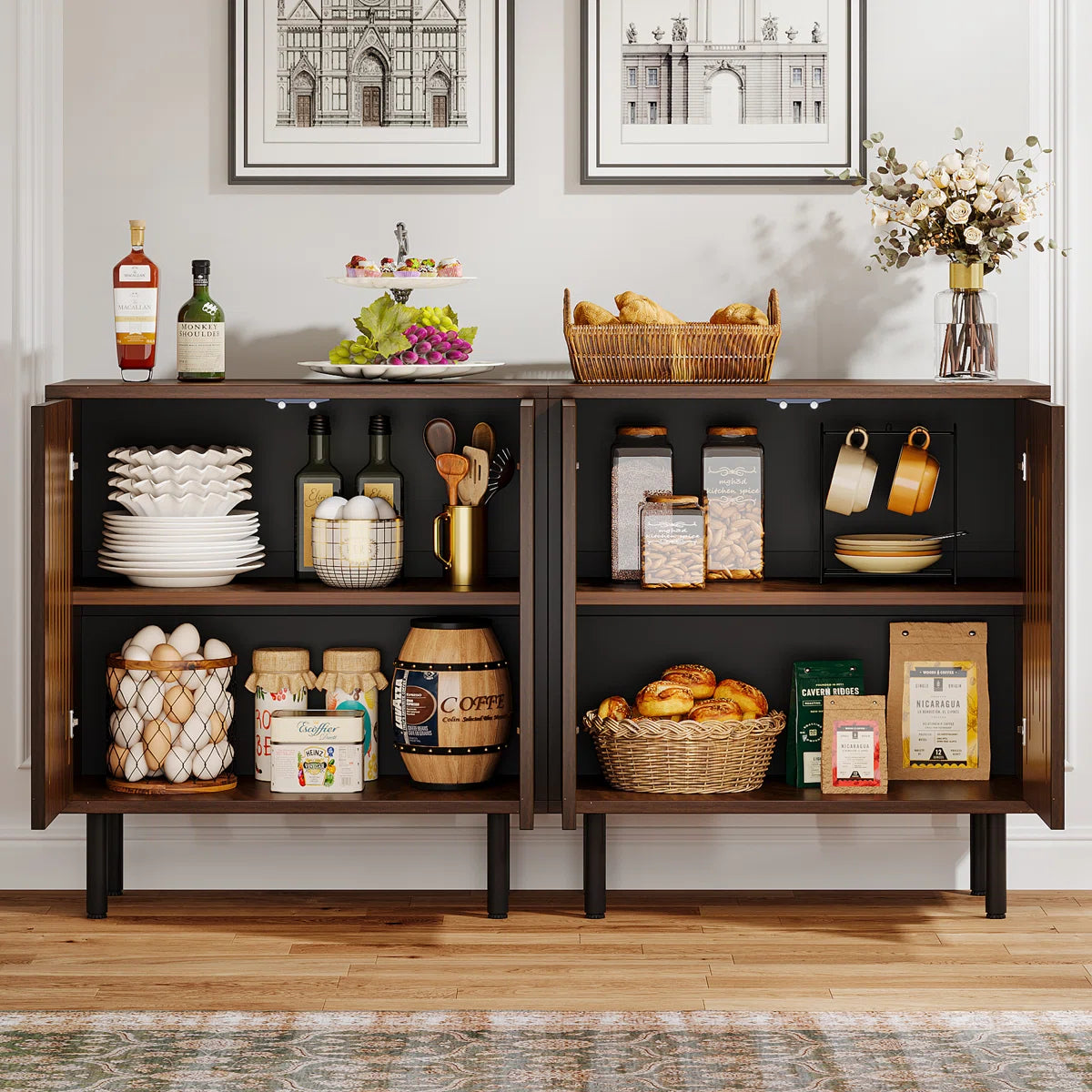 59-in Sideboard With Doors & Adjustable Shelves