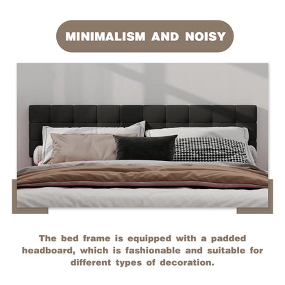 Analysia Upholstered Platform Bed-BEIGE COLOR