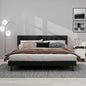 Analysia Upholstered Platform Bed-BEIGE COLOR