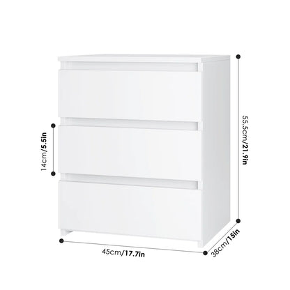 Arieyonna 3 - Drawer Nightstand in White