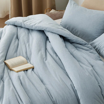 Bedsure Cotton Fabric With Microfiber Inner Fill Comforter Set