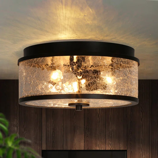 Hanshelmut 3 - Light  Shaded Drum Flush Mount