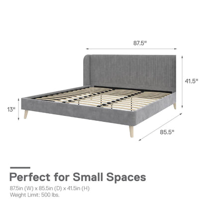 Holly King Bed Frame Side Boards, Footboard, Side Panels, Rails - Light Gray