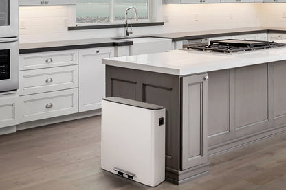 Matt Blatt 56L Dual Compartment Pedal Rubbish Bin (Grey/ stainless steel)
