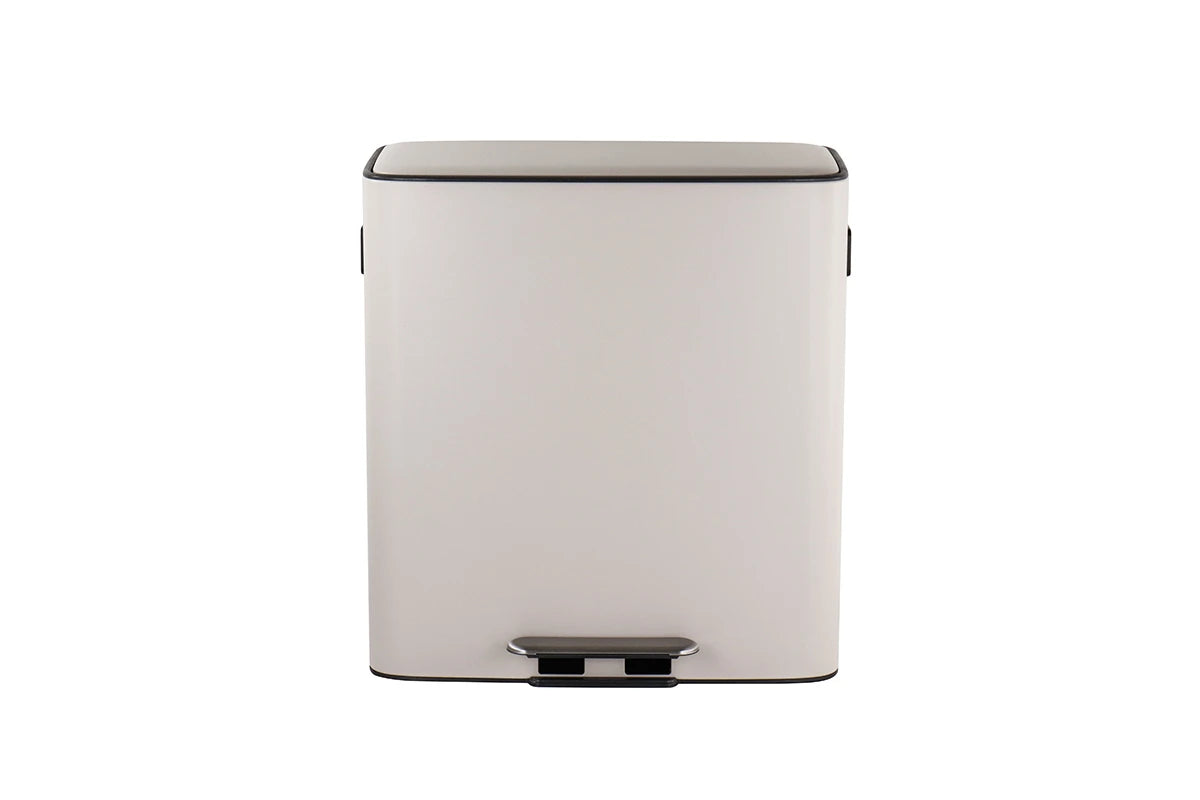 Matt Blatt 56L Dual Compartment Pedal Rubbish Bin (Grey/ stainless steel)
