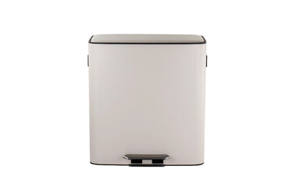 Matt Blatt 56L Dual Compartment Pedal Rubbish Bin (Grey/ stainless steel)