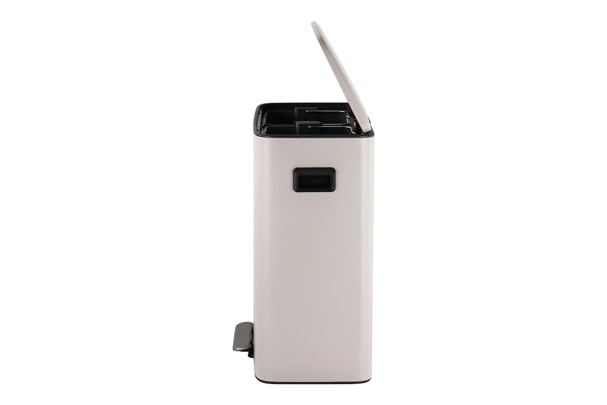 Matt Blatt 56L Dual Compartment Pedal Rubbish Bin (Grey/ stainless steel)