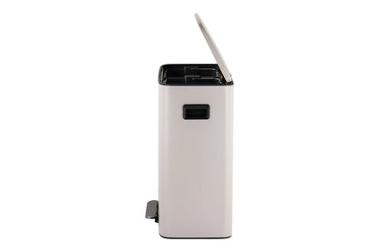 Matt Blatt 56L Dual Compartment Pedal Rubbish Bin (Grey/ stainless steel)