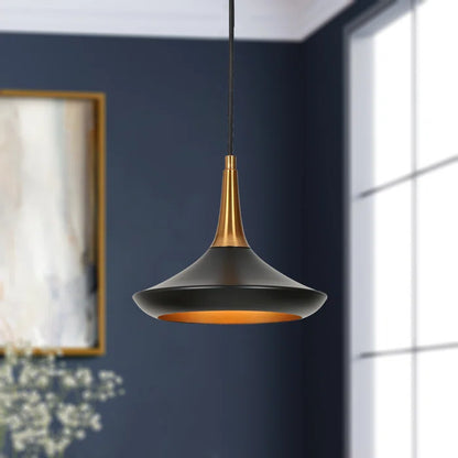 justyce 1 - Light Small Black/Brass Pendant