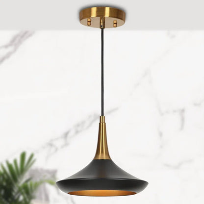 justyce 1 - Light Small Black/Brass Pendant