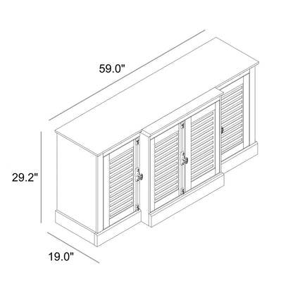 Malyha Louvered 4 Door Wide Accent Sideboard
