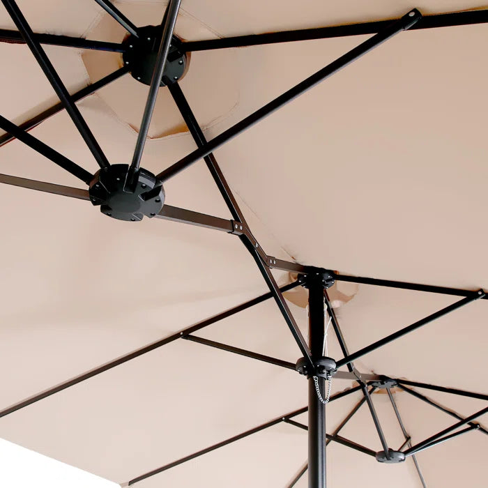 Nyasia 15 ft x 9 ft Rectangular Market Umbrella with Base