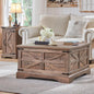 Remzo 31.5"W Square Farmhouse Coffee Table With Hinged Lift Top,Wood Center Table with Hidden Storage