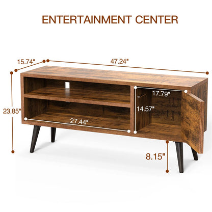 Riley-James 47.24" Mid-Century Modern TV Stand for TVs up to 55", Entertainment Console with Open Shelf and Storage