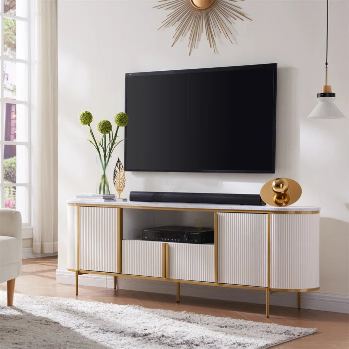 Rosevell 70"W TV Stand for TVs up to 78", Blister Molding Media Television Console Table
