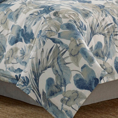 Tommy Bahama Raw Coast Blue Cotton 5 Piece Comforter Bonus Set