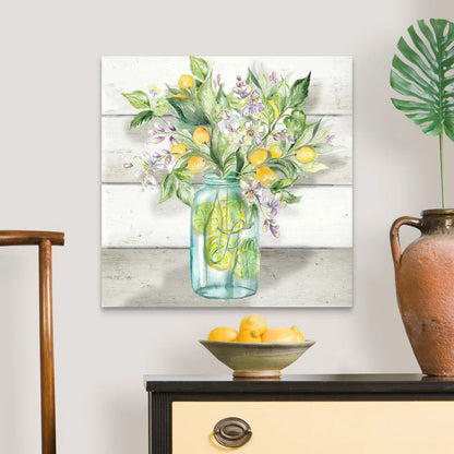 Watercolor Lemons in Mason Jar Landscape by Tre Sorelle Studios - Print on Canvas