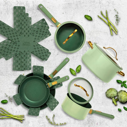 Green Granite Collection 12 PC COOKWARE