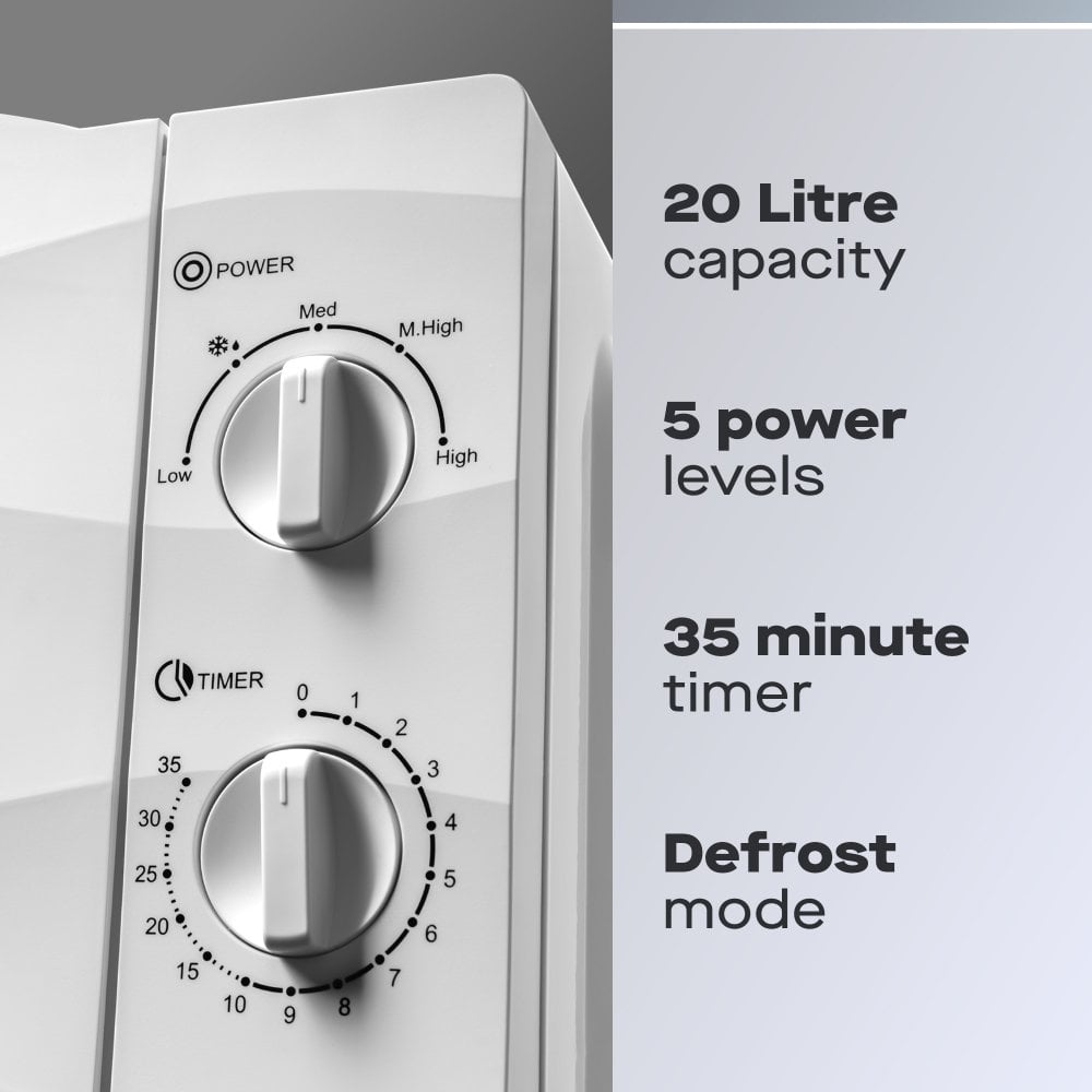 Daewoo 20L White 700W Microwave