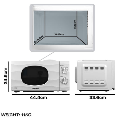 Daewoo 20L White 700W Microwave