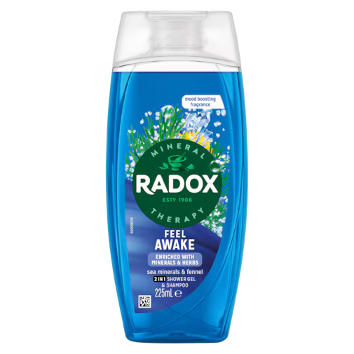 Radox Feel Awake 2-in-1 Shower Gel 225ml with Sea Minerals & Fennel