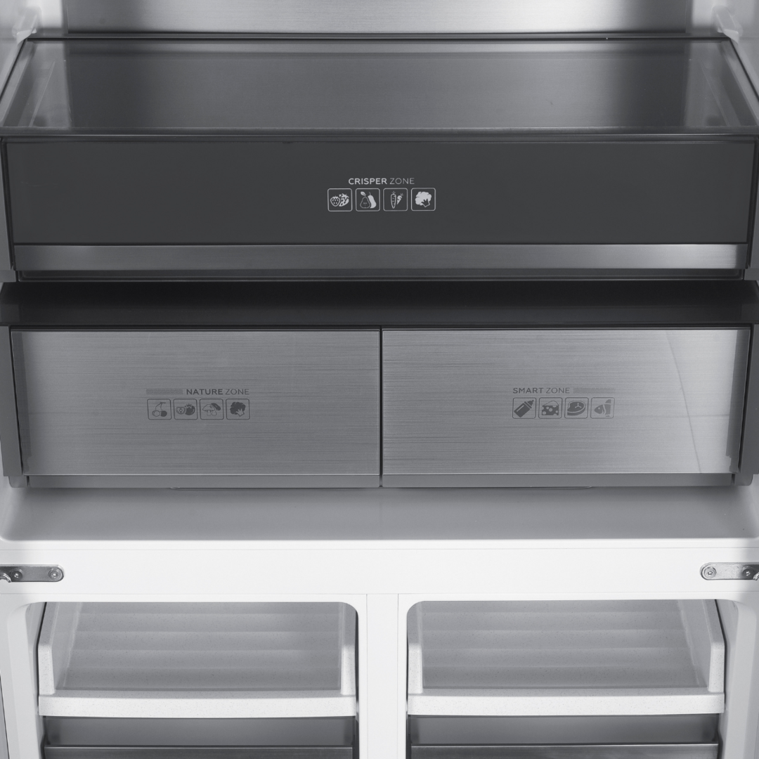 Wiggo WR-MD19E(DX) - Smart Temperature Zones - No Frost - Met Display - 419 Liter - refrigerator fridge